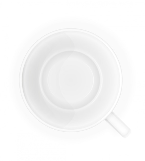 Vector porcelain cup top view vector illustration