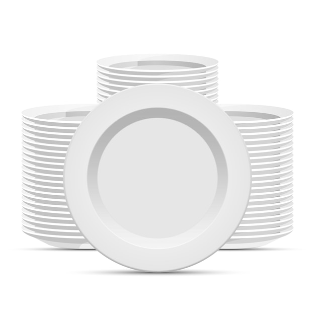 Vector porcelain plate   design illustration isolated