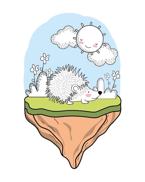 Vector porcupine animal drawing