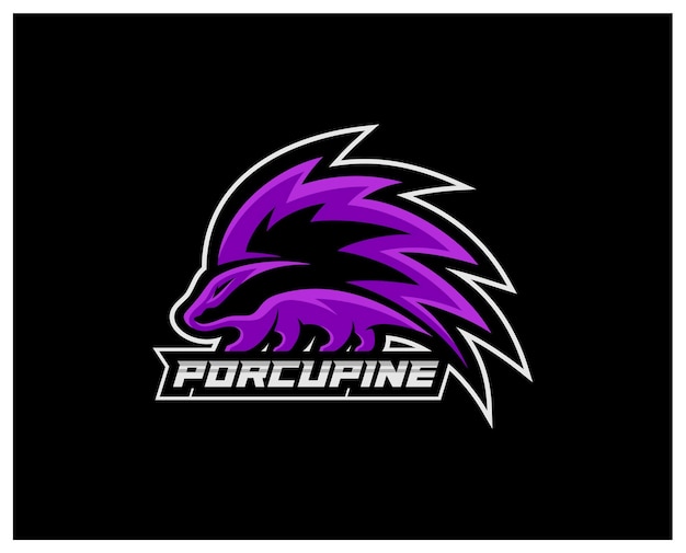 Шаблон логотипа игрового талисмана Porcupine Esport Vector Современный вектор логотипа Porcupine