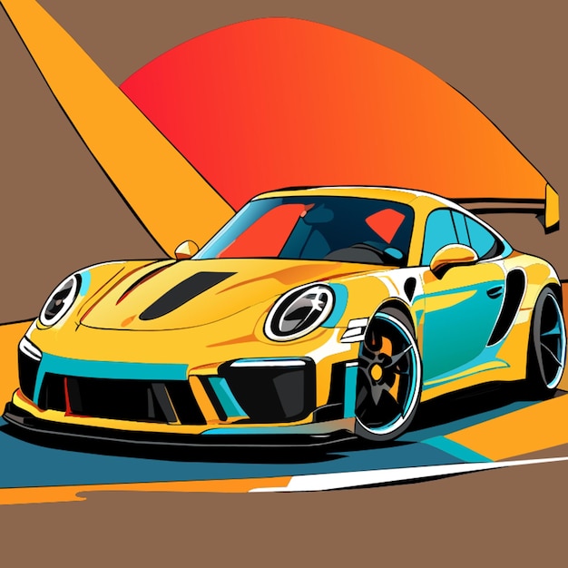 Vector porsche 718 cayman gt4 rs full body 4k high quality vector illustration