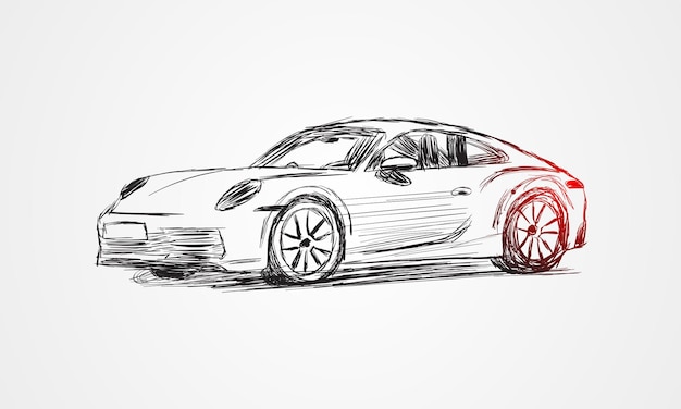 Porsche 911 vector schets auto ontwerp vector