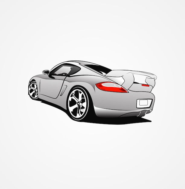 Porsche car silhouette car vector illustration