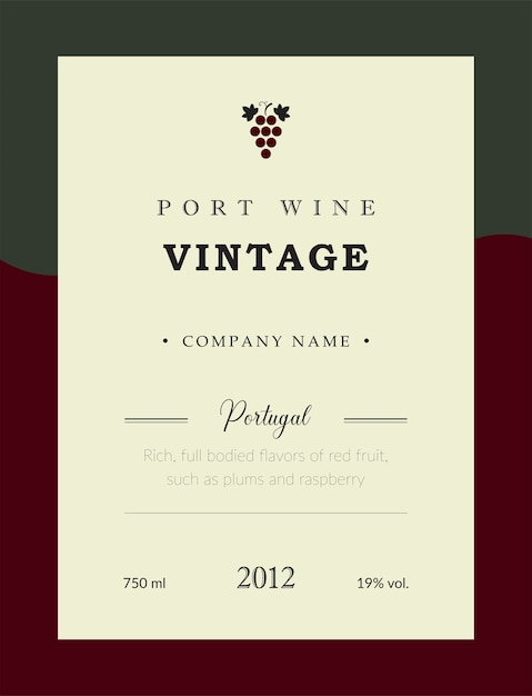 Port wine label