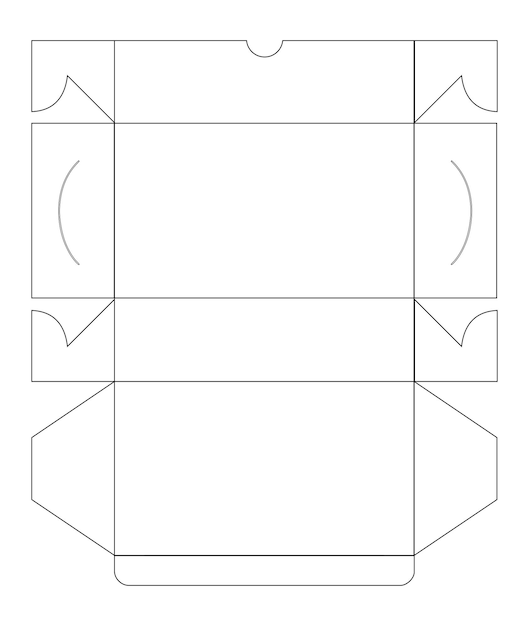 Portable blank box packaging die cut vector template