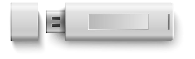 휴대용 드라이브 오픈 플라스틱 USB 플래시 모형 흰색 배경에 고립