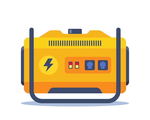 Portable electric power generator technology electricity energy concept vector illustration