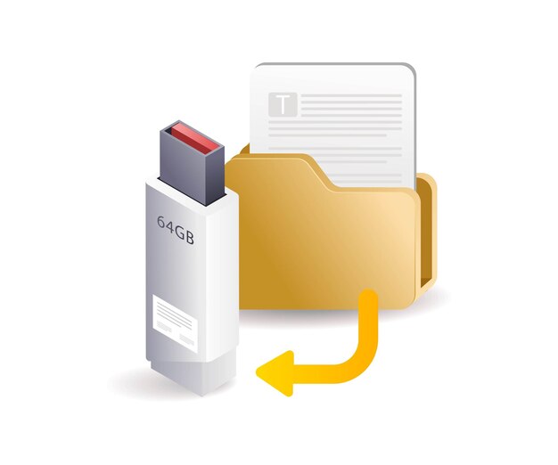 Vector portable file folder data storage