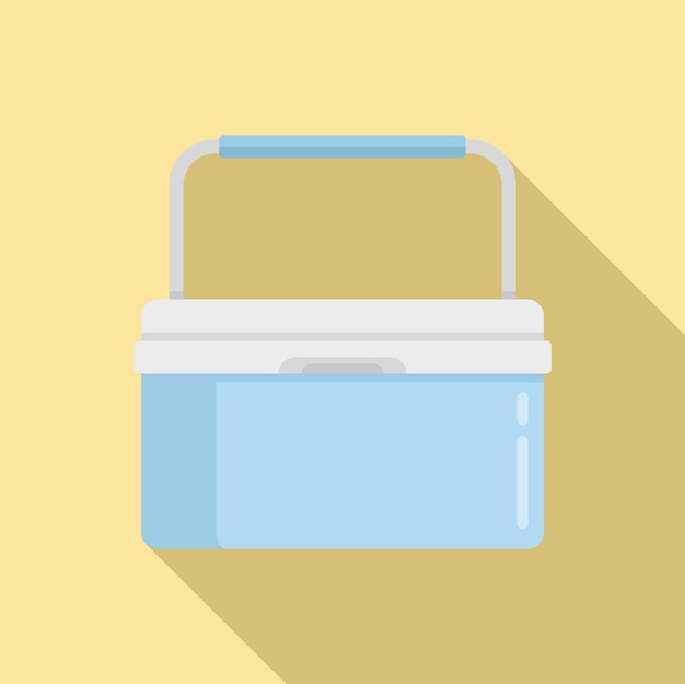ポータブル冷蔵庫ボックス アイコン web デザインのためのポータブル冷蔵庫ボックス ベクトル アイコンのフラットの図