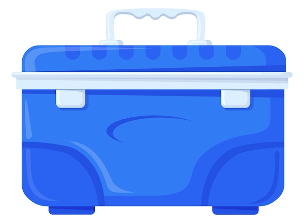 Vector portable fridge cartoon icon summer ice box