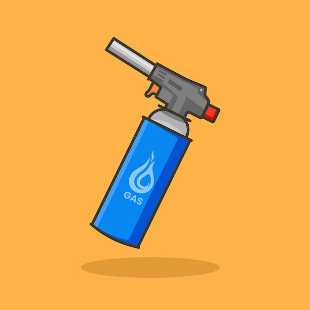 Portable gas for camping yellow background vector