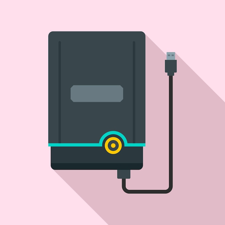 Vector portable hard disk icon flat illustration of portable hard disk vector icon for web design
