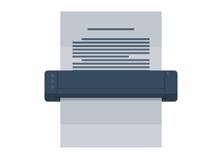 Vector portable printer simple flat illustration
