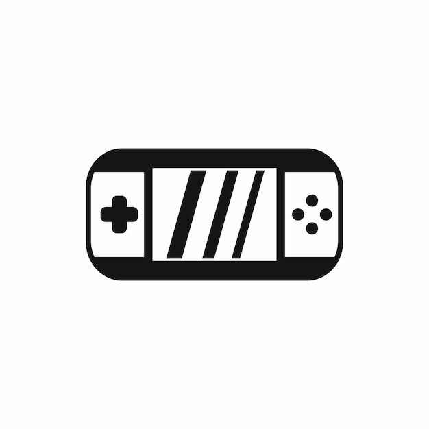 Portable video game console icon in simple style on a white background