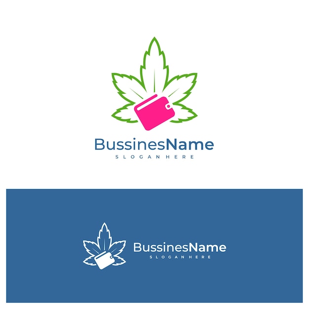 Portefeuilles Cannabis logo vector sjabloon Creatieve Cannabis logo ontwerpconcepten