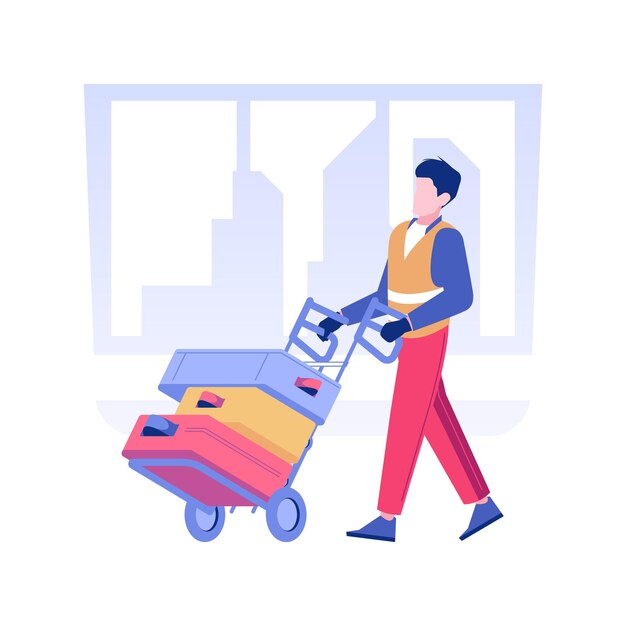 Porter service isolated concept vector illustration