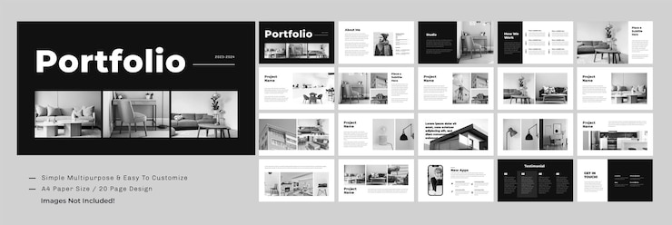 Vector portfolio architectuur portfolio interieur portfolio vastgoedportefeuilles project portfolio