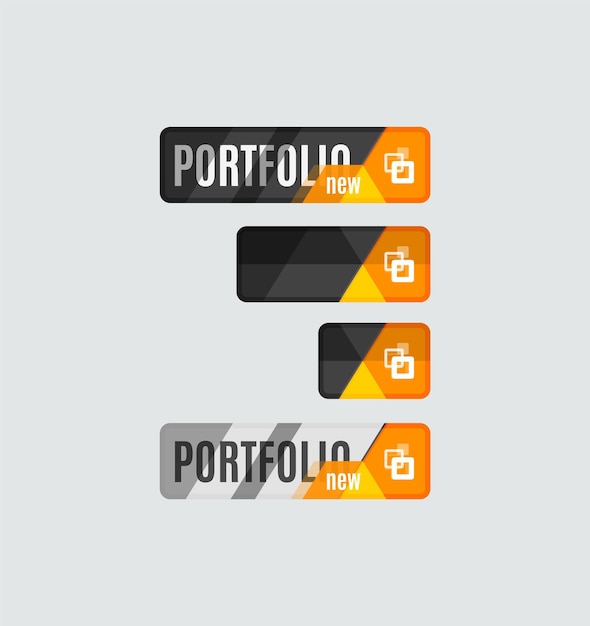 Portfolio button futuristic hitech UI design