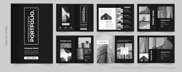 Vector portfolio design a4 portfolio or architecture portfolio