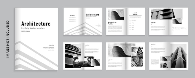 Vector portfolio design architecture and interior portfolio design template