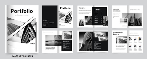 Vector portfolio design architecture portfolio template