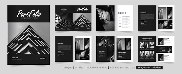 Vector portfolio design multipurpose portfolio design architecture portfolio template design