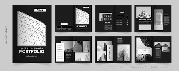 Vettore portfolio o portfolio di interni o portfolio di immobili o portfolio di architettura