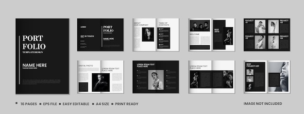 Дизайн шаблона журнала-портфолио 16 страниц Модный журнал и дизайн портфолио формата А4 по архитектуре