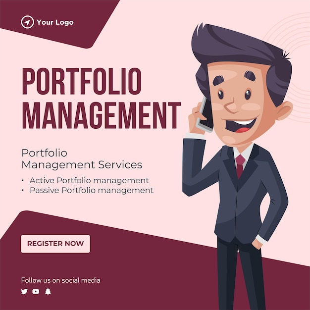 Portfolio management services banner design template