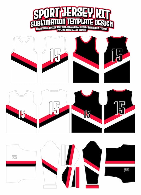 Portland Jersey ontwerpsjabloon sportkleding patroon