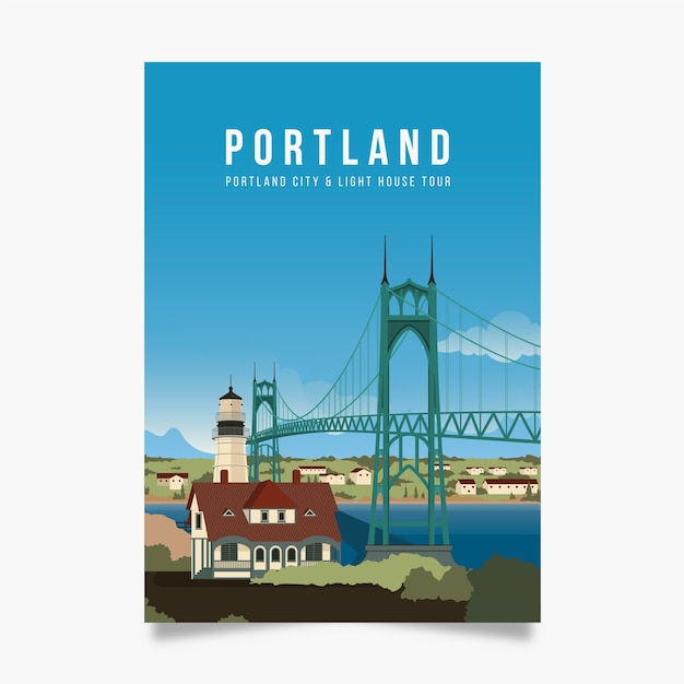 Portland promotie-poster sjabloon