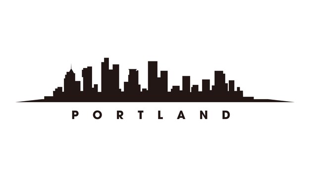 Portland skyline silhouet vector