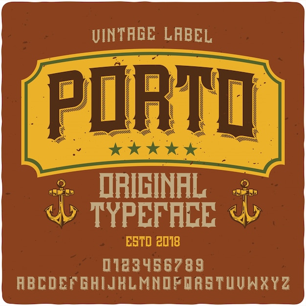 Porto label typeface