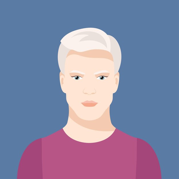 Vector portrait of albino man vector illustration of a guy with albinism