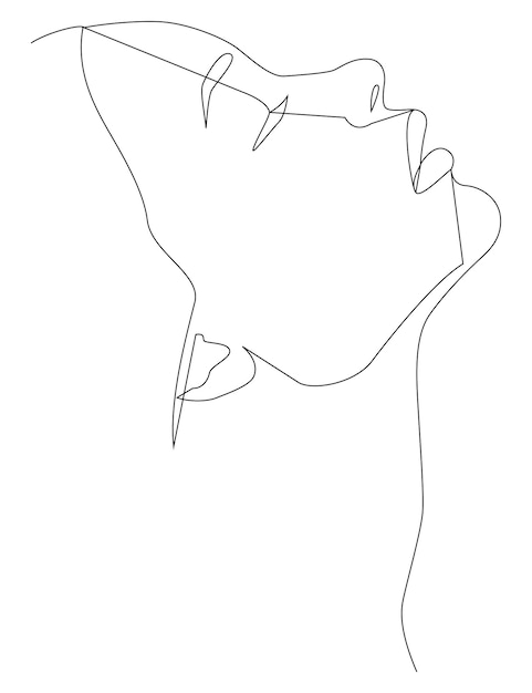 Portrait along the lines Abstract artistic drawing of a woman39s face line