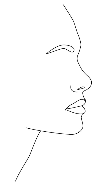 Vector portrait along the lines abstract female portrait