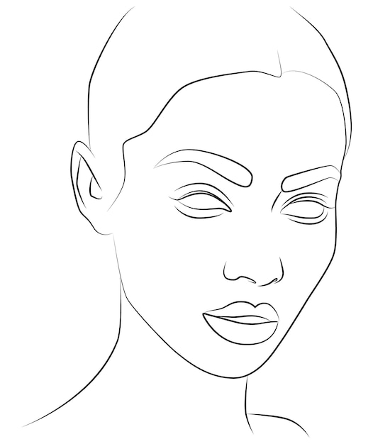 Portrait along the lines Drawing of a woman