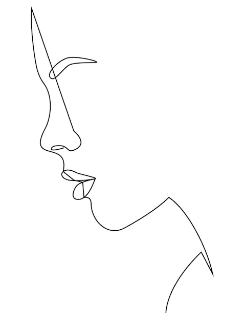 Portrait along the lines vector illustration in a minimalistic style