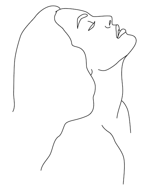 Вектор Портрет вдоль линий абстрактный художественный рисунок линии женского лица