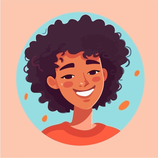 Vector a portrait and avatar of girl laughter and joy smile and calmness diversity of personage