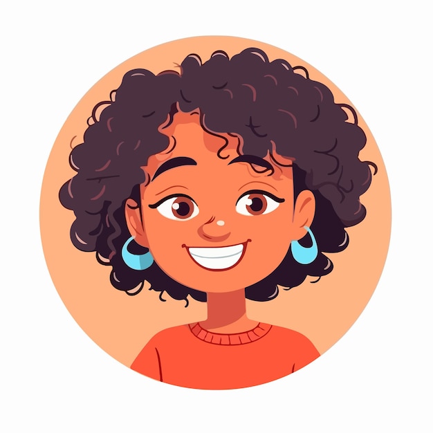 Vector a portrait and avatar of girl laughter and joy smile and calmness diversity of personage