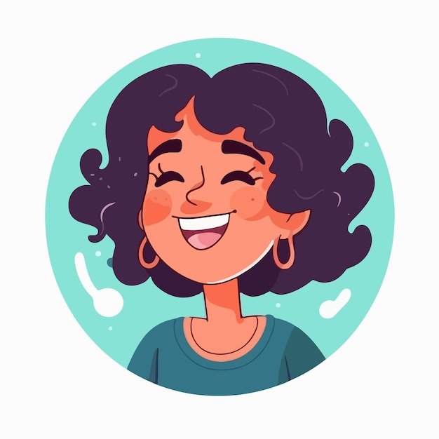 Vector a portrait and avatar of girl laughter and joy smile and calmness diversity of personage