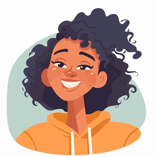 Vector a portrait and avatar of girl laughter and joy smile and calmness diversity of personage