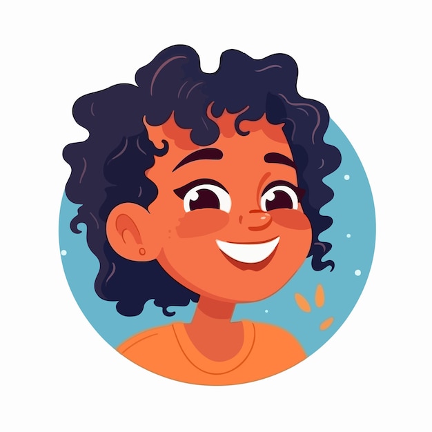 Vector a portrait and avatar of girl laughter and joy smile and calmness diversity of personage