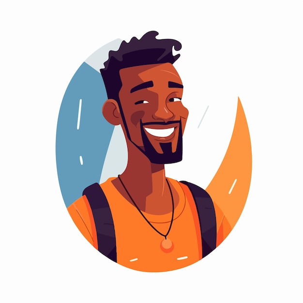 Vector a portrait and avatar of male laughter and joy smile and calmness diversity of personage