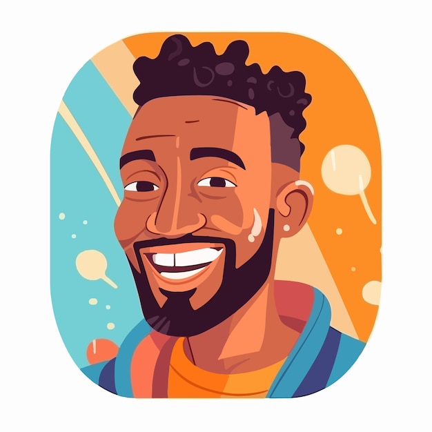 Vector a portrait and avatar of male laughter and joy smile and calmness diversity of personage