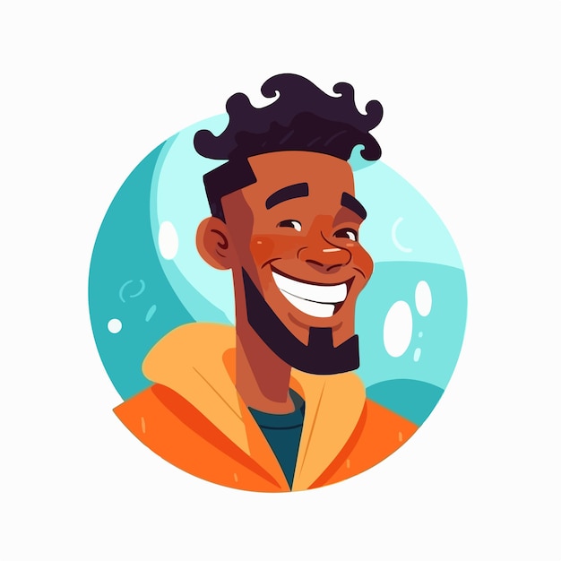 Vector a portrait and avatar of male laughter and joy smile and calmness diversity of personage