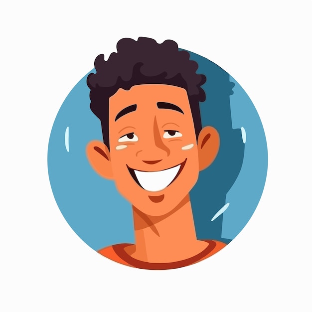 Vector a portrait and avatar of male laughter and joy smile and calmness diversity of personage