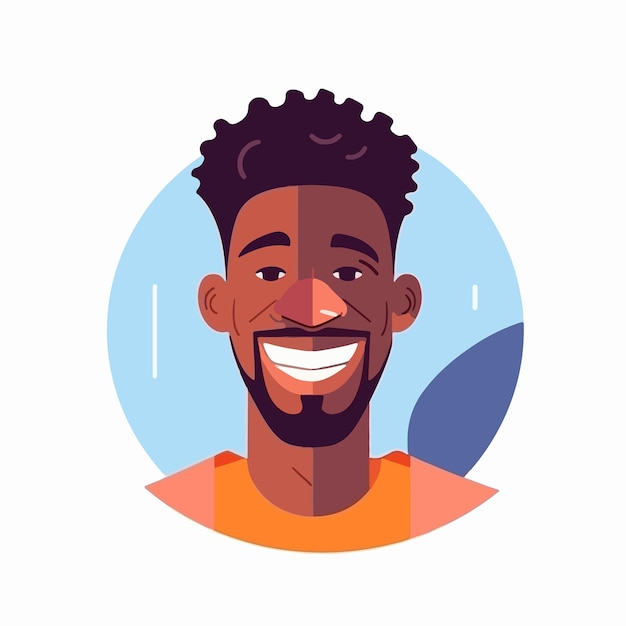 a portrait and avatar of male laughter and joy smile and calmness diversity of personage