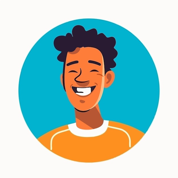 Premium Vector | A portrait and avatar of male laughter and joy smile ...
